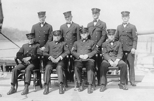 Ship's Chief Petty Officers of USS Fulton (AS-1) photographed on board the ship at the New London submarine base, New London, Connecticut, in 1919. https://commons.wikimedia.org/wiki/File:Ship%27s_Chief_Petty_Officers_of_USS_Fulton_(AS-1).jpg
